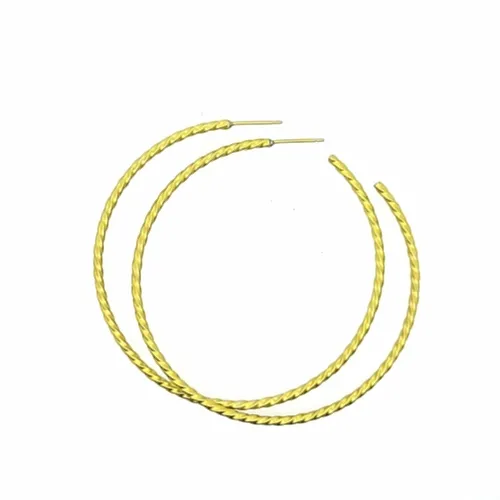 Medium Twisted Yellow Hoop Earrings
